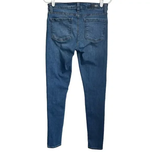 Women's KUT From The Kloth Mia Toothpick Skinny Distressed Denim Ripped‎ Jean 6 - Picture 2 of 13